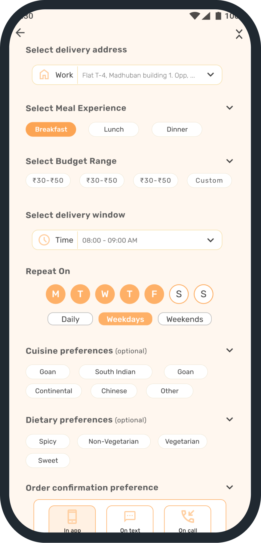 FoodHero app showing meal plan subscription